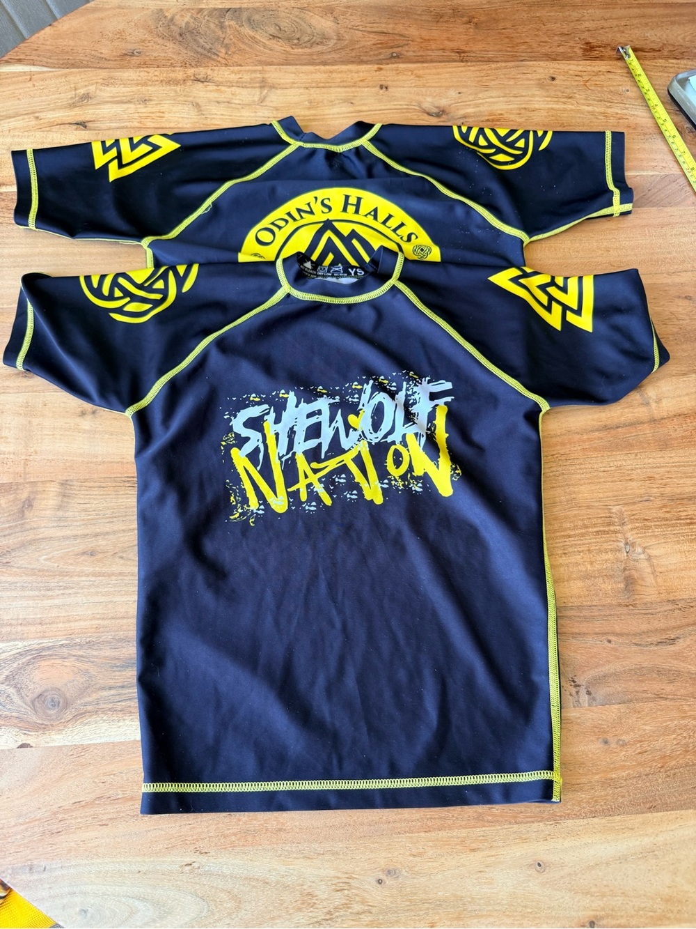Kids Black & Yellow Rash Guard Top - She Wolf Nation BJJ Odin’s Hall.